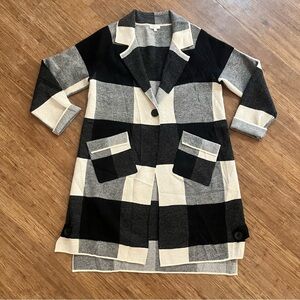 Laura Plaid Knit Cardigan, Sz XL